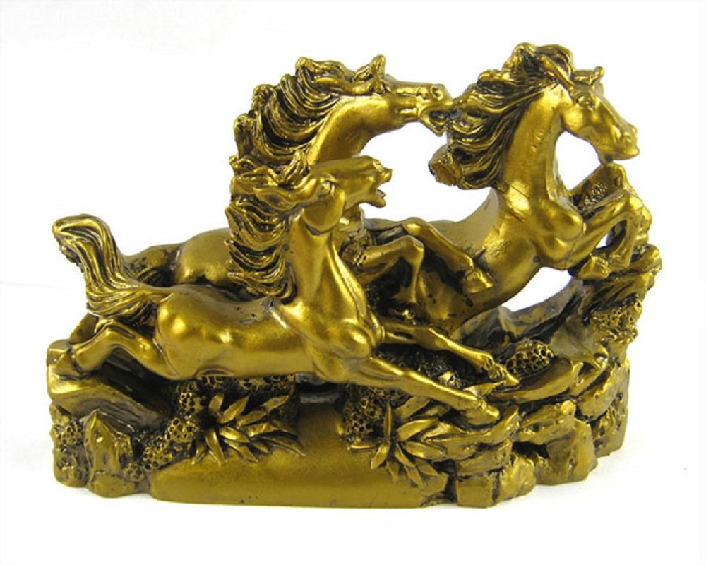 GOLDEN GALLOPING HORSES