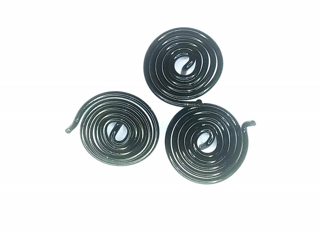 Black Wavy Round Clockwise Spring