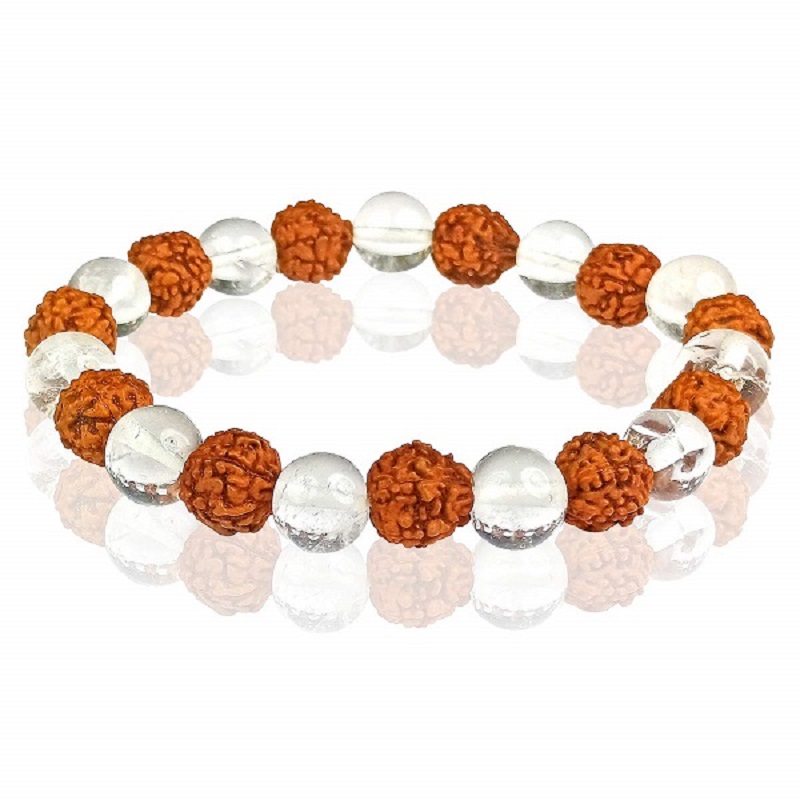  Rudraksh and Crystal Bracelet